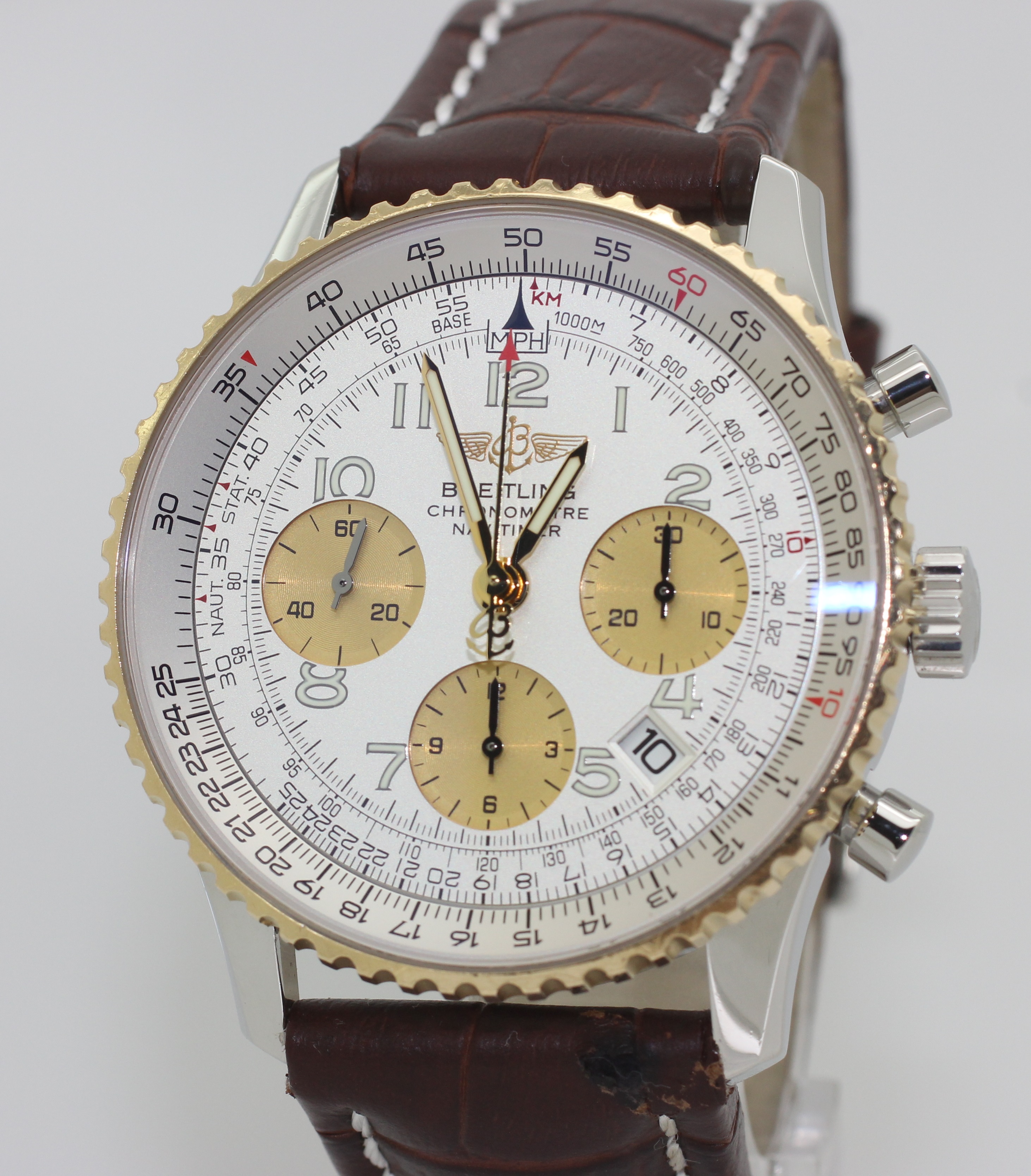 2006 Stainless Steel & 18K Gold Breitling Navitimer Chronograph D23322 - Papers