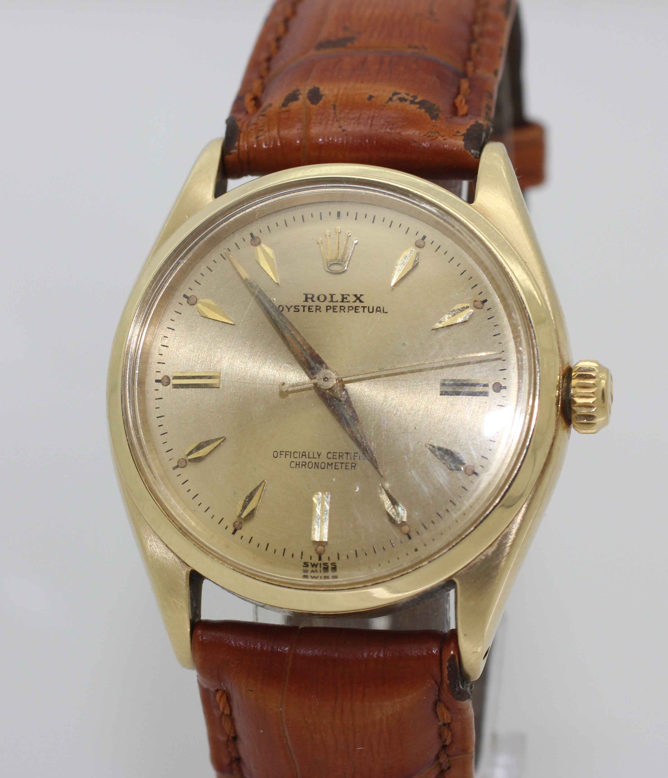 RARE 1958 Vintage Rolex 6564 14K Gold Cal. 1030 Automatic Chronometer SERVICED