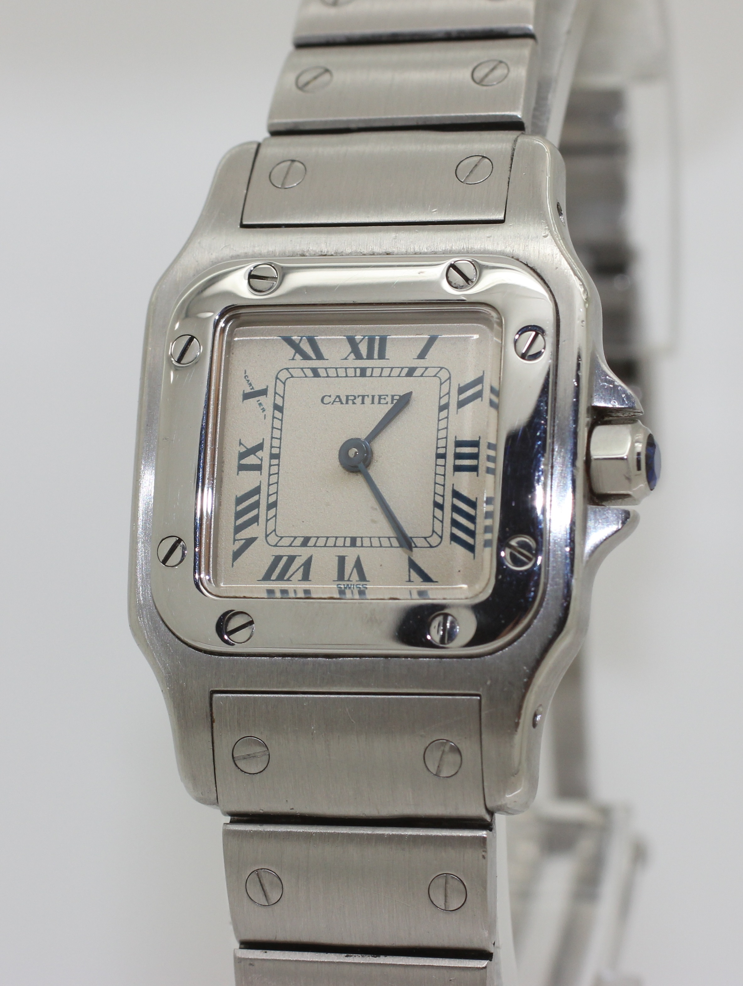 2002 Stainless Steel Ladies Cartier Santos Galbee Watch - 1565 - Quartz 25mm