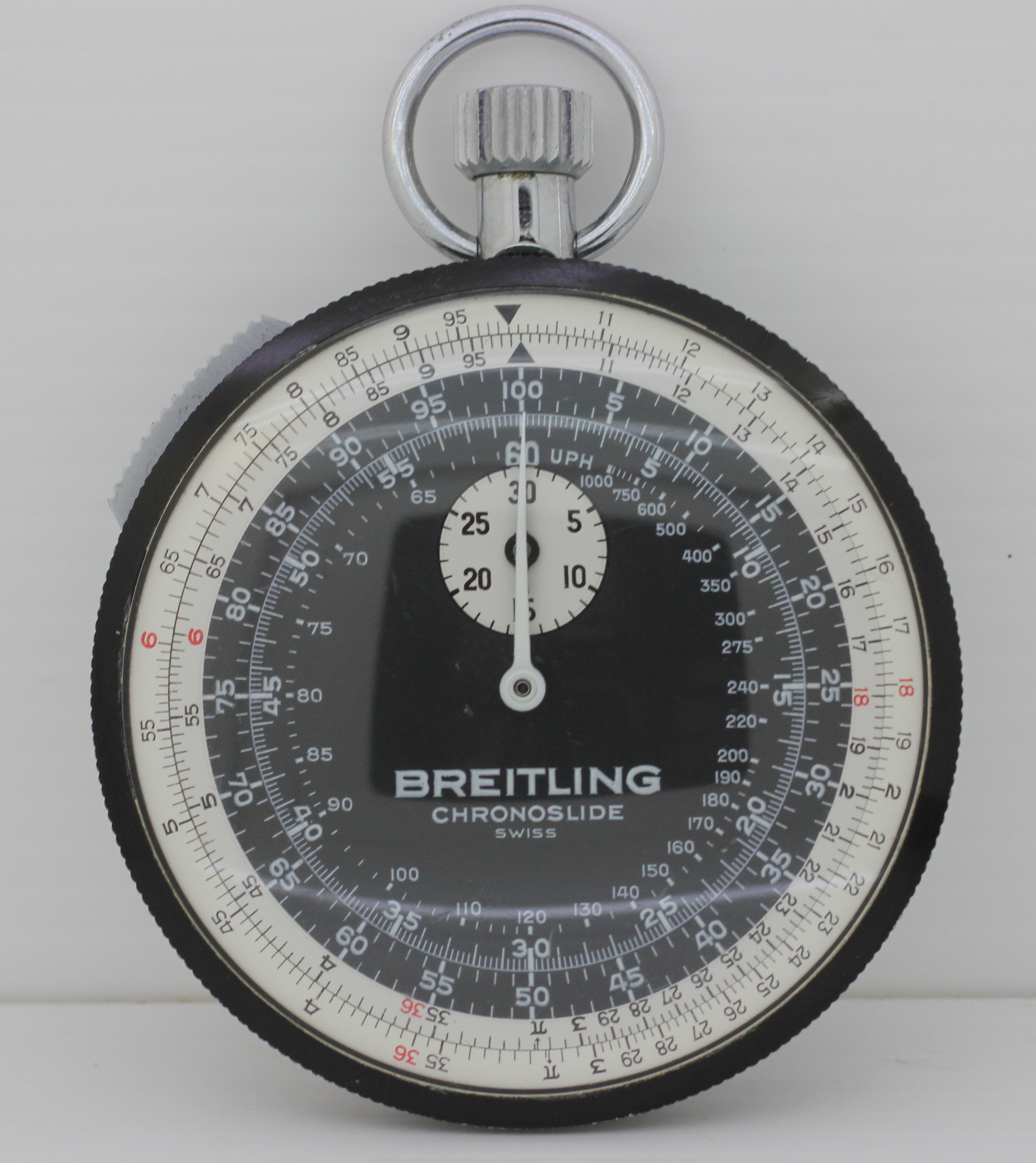 Rare Vintage 1968 Breitling Chronoslide Stopwatch - 01577 - Box & Papers